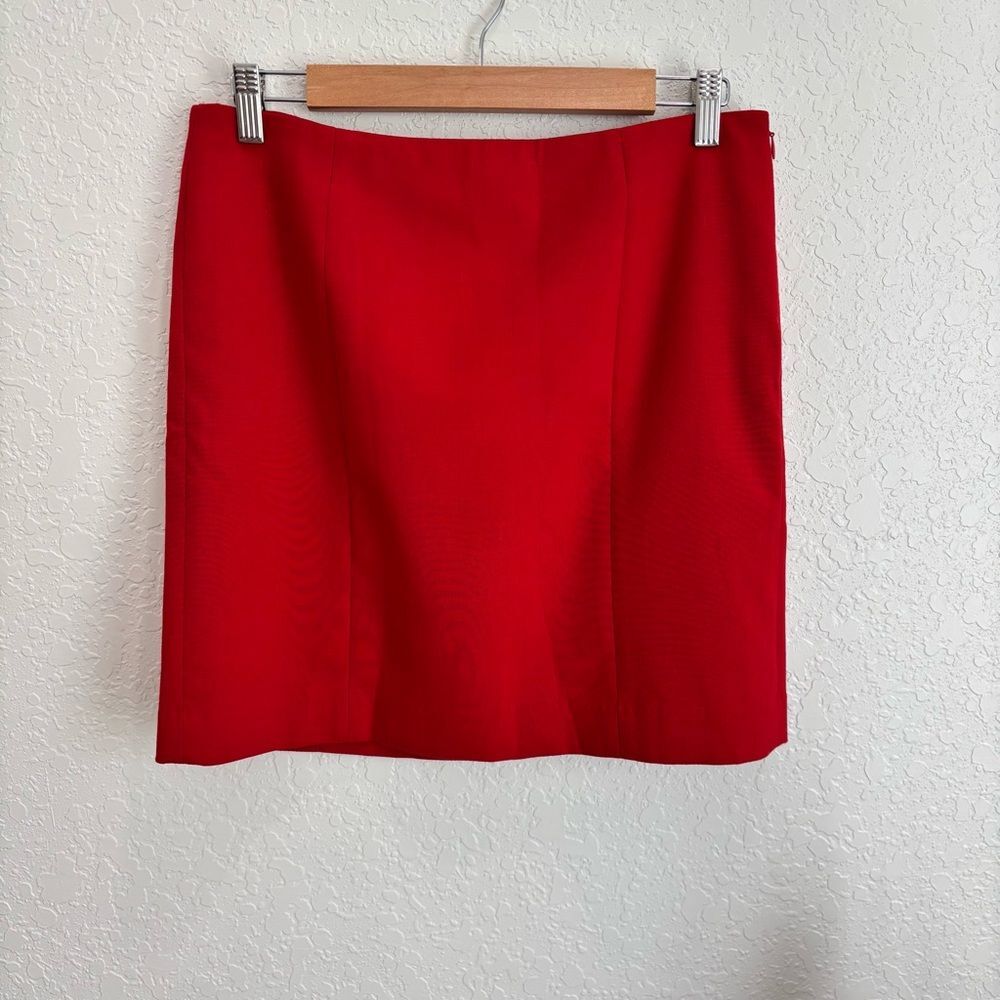 NWT $98 Ann Taylor Red Wool Blend Short Skirt Size 8